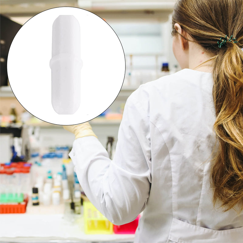 [Australia - AusPower] - Magnetic Stir Bars,10 Pcs PTFE Magnetic Stirrer Mixer Stir Bar, 20 mm/ 0.8 Inch White Laboratory Stirrer Mixer Bar (10) 10 