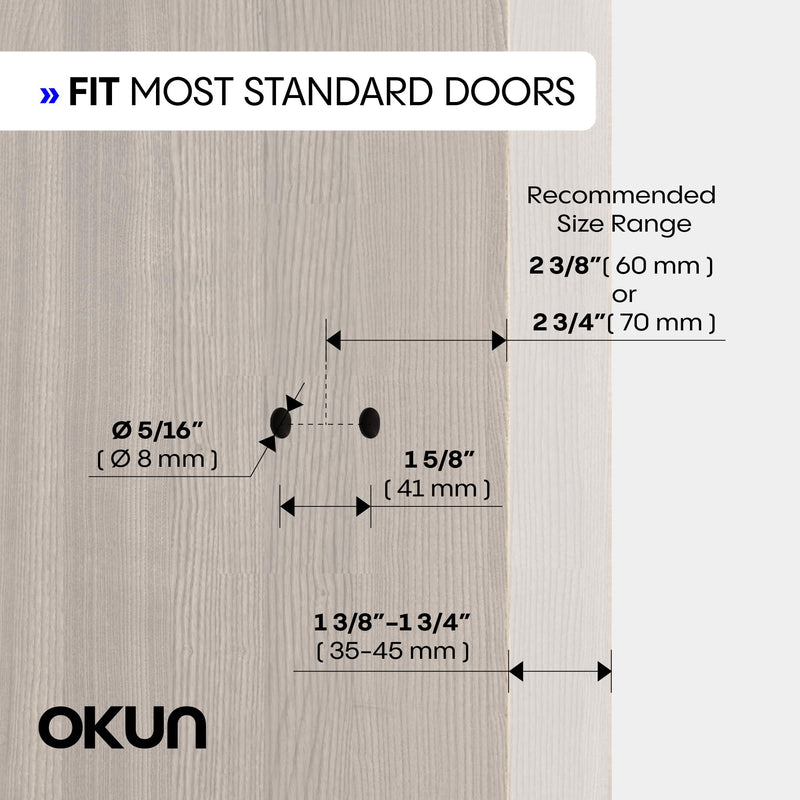 Okun Quadra Dummy Door Handle, Chrome Non-Turning Door Lever 1-Pack – Decorative Reversible Interior Handle for Closet, Pantry, Hallway & French Doors, Sleek Modern Design