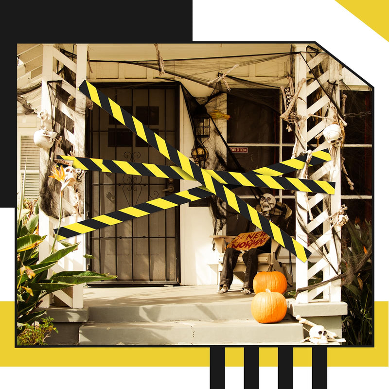 TaoBary 100 ft Crime Tape Caution Barricade Halloween 2 Rolls Tearable Warning Tape Safety Bright Yellow for Christmas Wedding Party Indoor Decor Prop(Yellow and Black Stripes) Yellow and Black Stripes