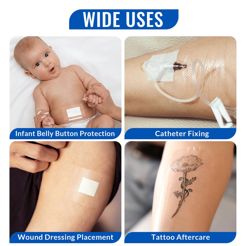 LotFancy Tattoo Aftercare Bandage, 6” x 2 yd Roll, Waterproof Tattoo Wrap for Second Skin Healing, New Tattoo Protection & Wound Care, Sterile Transparent Film Dressing, Hypoallergenic, Latex-Free 6in x 2 Yards