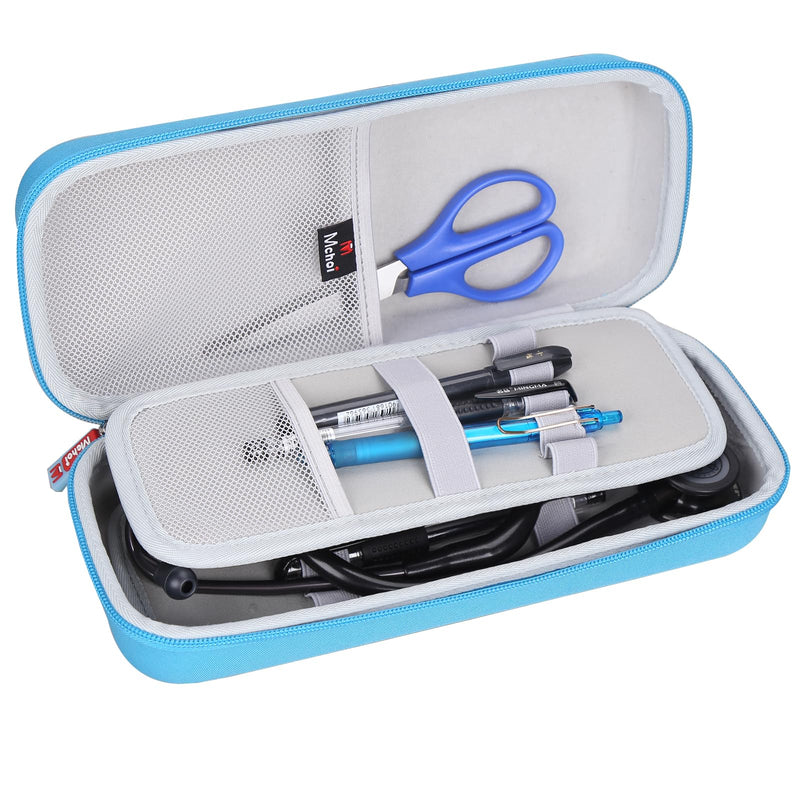 [Australia - AusPower] - Mchoi Stethoscope Case Compatible with 3M Littmann Classic III, Lightweight II S.E, MDF Acoustica Deluxe Stethoscope, Extra Room for Medical Scissors EMT Trauma Shears and Accessories, Blue Grey 