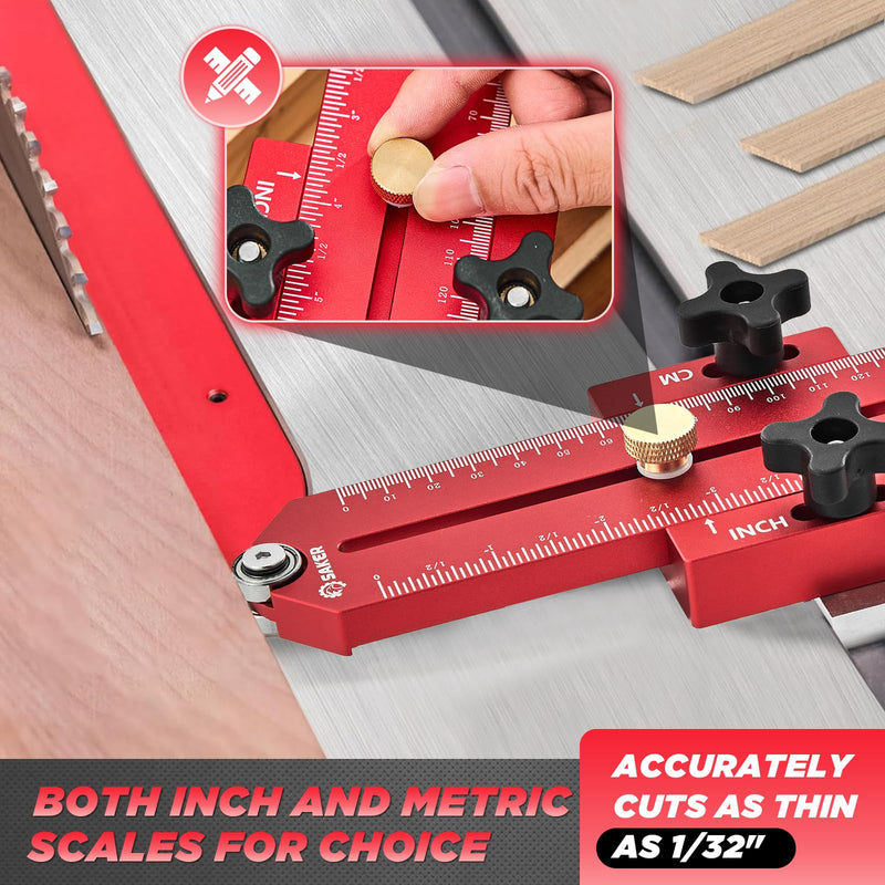 [Australia - AusPower] - Saker Contour Gauge (10 Inch) Profile Tool with Adjustable Lock and Saker Thin Rip Jig Table Saw Jig Guide 