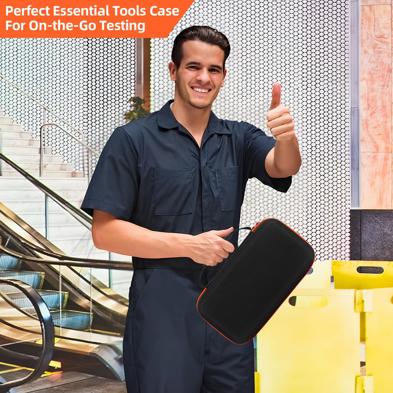 Storage Case Only for Klein Tools Electrical Testers -Hard Protective Carrying Bag Compatible with 80101 Circuit Breaker Finder Kit & ET310/ 69149P Digital Multimeter, XL Size (Does NOT Include Tools) Large Black&Orange