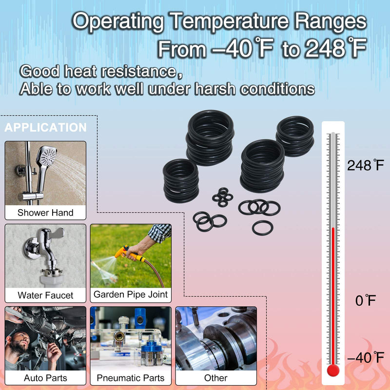 [Australia - AusPower] - 740pc Universal O Rings Assortment in 24 Sizes with 4pc Tools | Rubber O Rings Kit for Faucet Plumbing Automotive Repair | Nitrile Rubber Oring Kit 