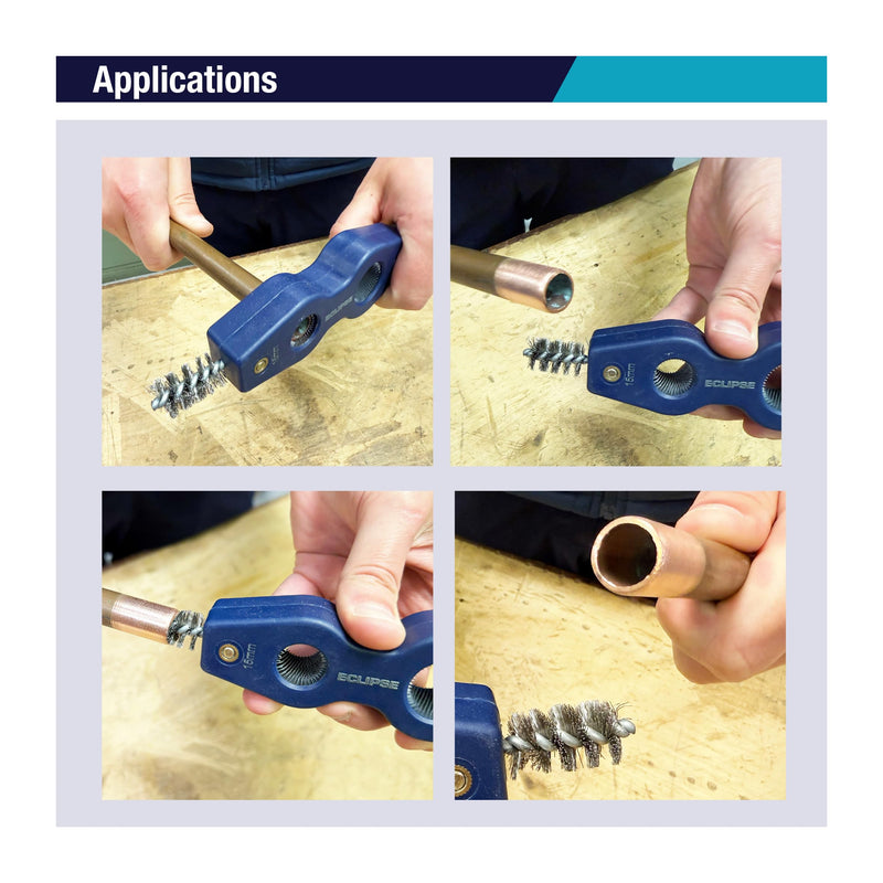 [Australia - AusPower] - ECLIPSE Professional Tools E4IN1PCDT 4-in-1 Pipe Cleaning & Deburring Tool - Interior & Exterior Cleaning of 15mm & 22mm Copper Pipes 