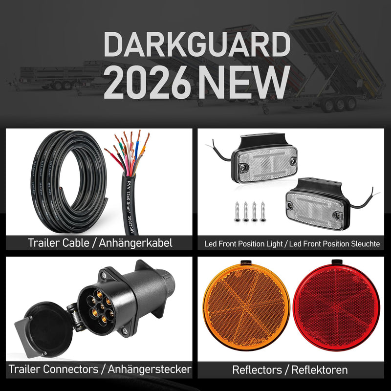 2 x LED Side Marker Lights Trailer 12 V/24 V White Marker Light LED Position Lights Waterproof Outline Lights Trailer with Screw Holder & Reflector for Truck Caravan DG261A