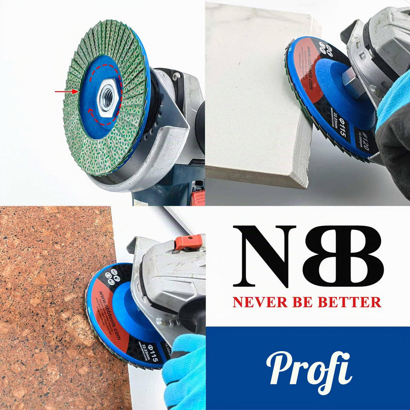 NBB Grinding Wheels, Diamond Grinding Wheels, Diamond Grinding Wheels, Grinding Discs for Ceramic, Porcelain Stoneware, Granite, Tiles, M14, Flange for Angle Grinders (115mm, 60#) 1 115 mm, 60#