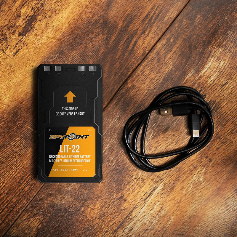 [Australia - AusPower] - SPYPOINT Rechargeable 7.4V Lithium Battery Pack for Trail Camera with 5.4 amp-Hours and AC Charging Cable | Cellular Trail Camera 