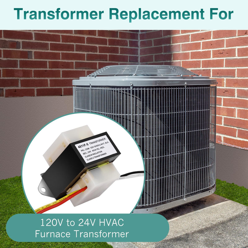 [Australia - AusPower] - 46-24124-06 HVAC Transformer 40 VA 120/24V Replacement for Furnace 46-24124-06 BE161640GDD 29M7101,120V to 24V AC HVAC Furnace Transformer Channel 2 Hole Mount 