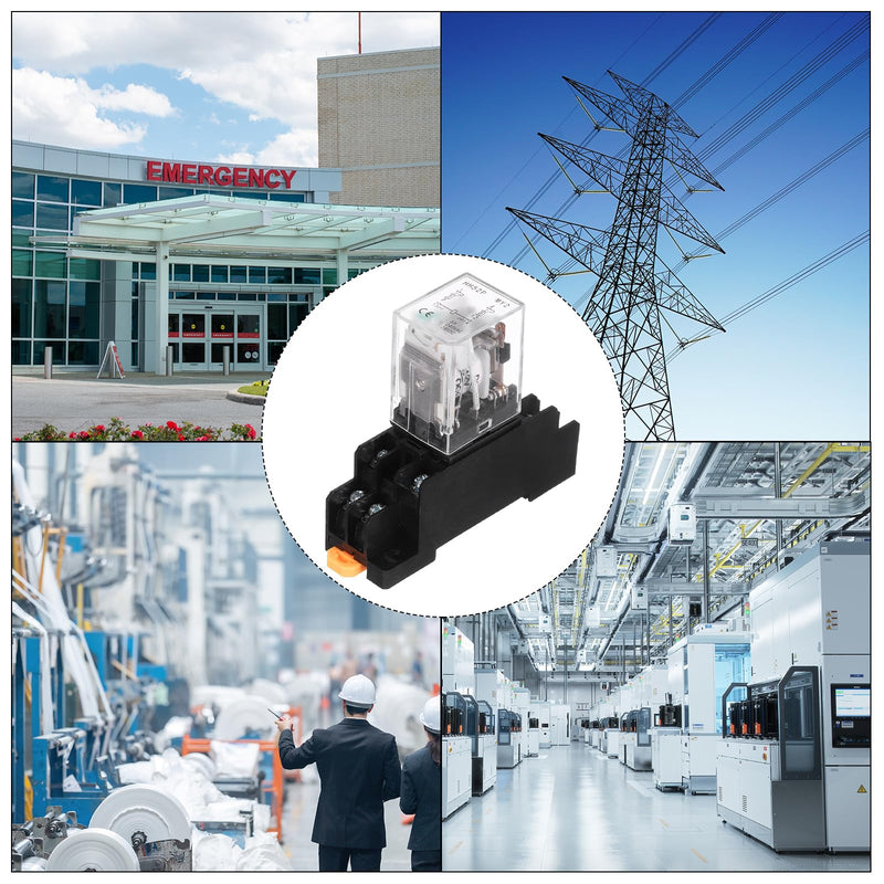 [Australia - AusPower] - MECCANIXITY 6Pcs DC 12V Electromagnetic Power Relay, 8-Pin 5A Power Coil Relay with LED Indicator and Socket Base DPDT 2NO 2NC - MY2NJ for Industrial, Home Appliances and DIN Rail System 2NO-2NC DC12V 
