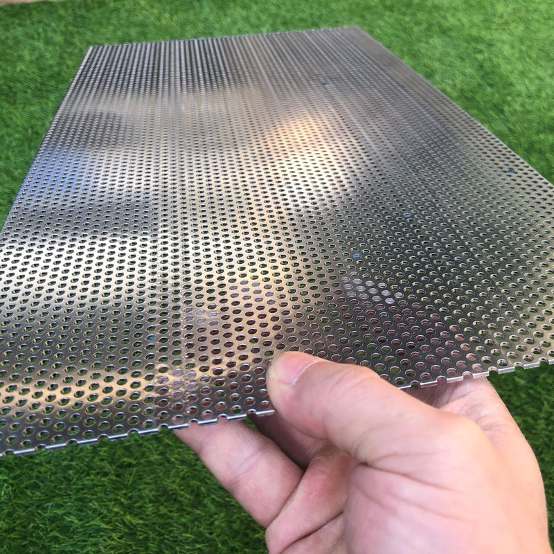 Aluminum Perforated Metal Sheets 16 Gauge 19.6 inch by 9.8 inch Expanded Metal Mesh Aluminum Opening 1/8" 0.12 inch (About 3 mm) Perforated Steel Sheet Aluminum Mesh Screen Decorative Metal Mesh 19.6" X 9.8"