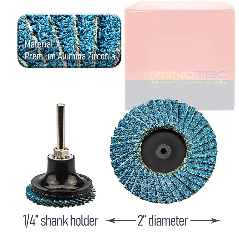 [Australia - AusPower] - 30 Pcs 2 Inch Mini Flap Disc, Zirconia High Density, with 1 Pcs 1/4 inch Shank Holder, for Metal Grinding, for Angle Die Grinder (80 GRIT) Flap Disc #80 