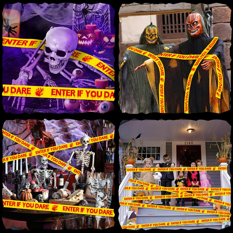 Askill Halloween Decorations Caution Tape - Enter If You Dare 1.9 Inch X 82 Feet for Creepy Scary Indoor/Outdoor Crime Scene Home Parties Haunted House Enter If You Dare Tape