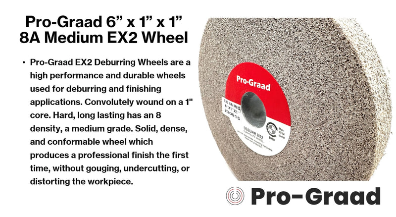 [Australia - AusPower] - EX2 Convolute Deburring Polishing Wheel - 6" x 1" x 1" 8A MED Grit Aluminum Oxide - Extra Durable - Metal Deburring, Finishing and Polishing Wheel - Convolute - (1 Pack) 