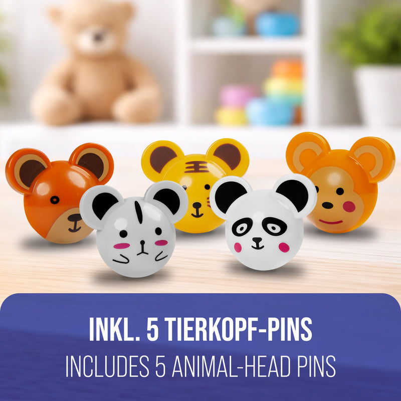 Pulox CSC-10 Kids Stethoscope with 5 Animal Pins - Single Head Doctor Stethoscope for Pediatrics in Royal Blue | Professional single-head doctor stethoscope for pediatrics, child-friendly design with interchangeable animal motifs