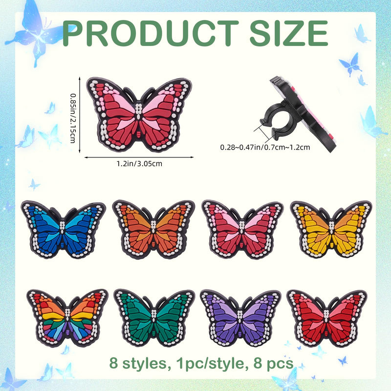 [Australia - AusPower] - 8 Pcs Butterfly Stethoscope Charms Personalized Stethoscope Accessories Gifts for Nurse Graduates Doctor Surgeons Veterinarians and Medical Assistant(Butterfly) 