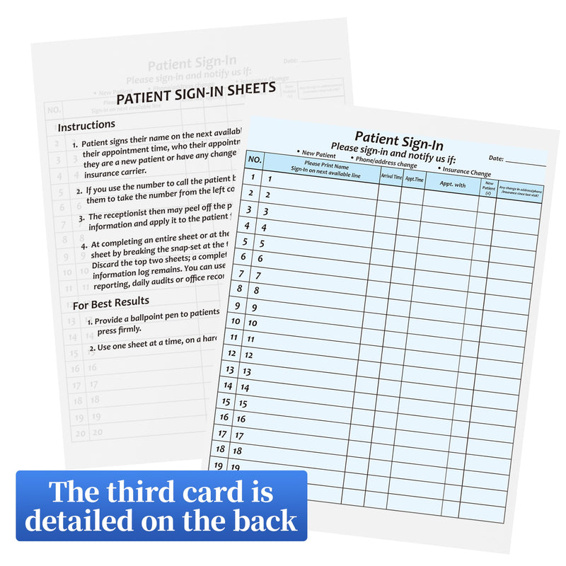 [Australia - AusPower] - 30Packs,Patient Sign in Sheets,HIPAA Compliant,Adhesive Peel-Off Patient Forms,NCR Carbonless 3 Part Forms,for Clinics,Medical Office and Healthcare Facilities (30) 30 