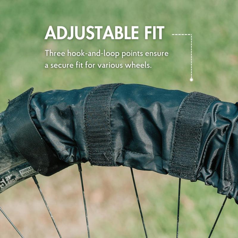 Granite Crust Bike Tire Covers - Fits 24–29 Inch Bicycle Wheels - Mud & Dirt Protection for Car and Home - Washable, Easy-Fit, Includes Compact Storage Bag