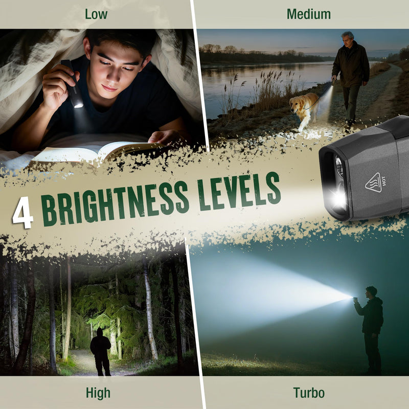 [Australia - AusPower] - Mossy Oak Rechargeable EDC Flat Flashlight 1200 Lumens, Pocket Work Light with Magnetic Base, UV & White Light Combo, Waterproof LED Inspection Light for Work, Outdoor Use and Emergencies - Gray 