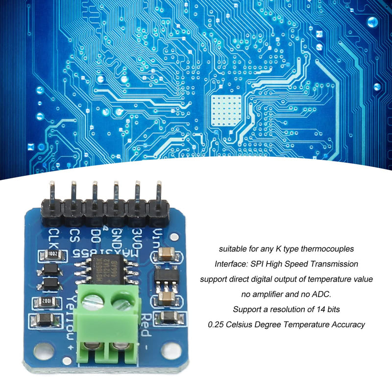 [Australia - AusPower] - K Type Thermocouple Module Wide Measuring Range High Accuracy MAX31855 Module for Temperature Sensor with SPI Interface 