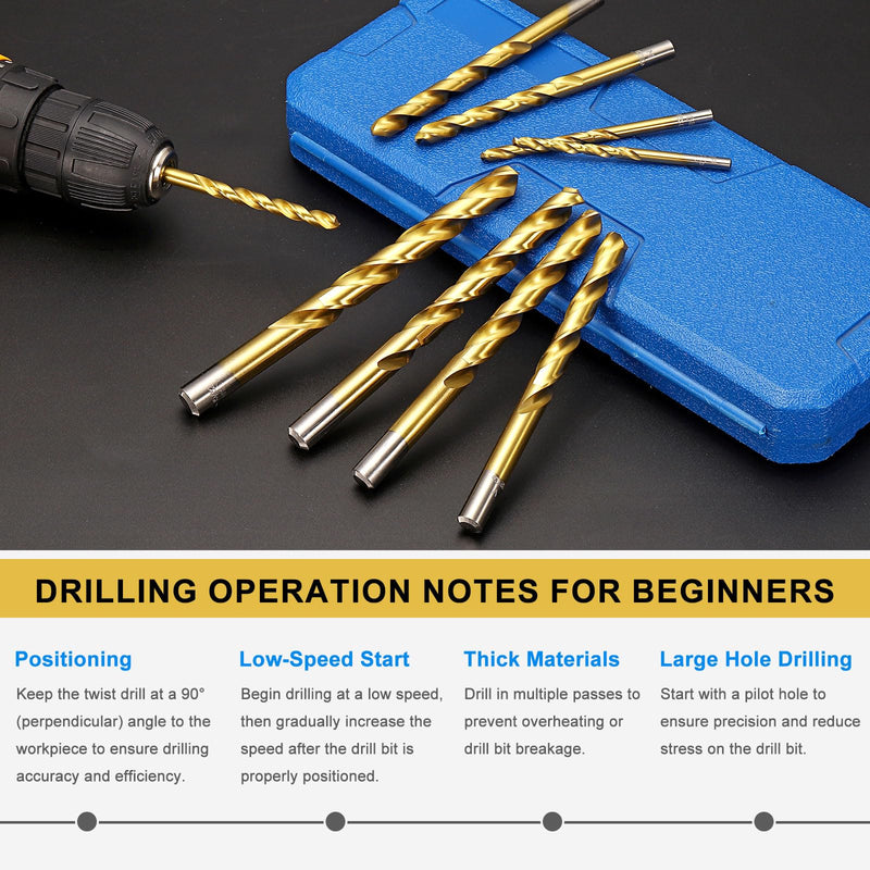 PATIKIL 15/32" Drill Bit, M42 8% Cobalt High-Speed Steel Jobber Straight Shank 135° Titanium Nitride (TiN) Coated for Hard Metal Stainless Steel - 2 Pack 15/32"