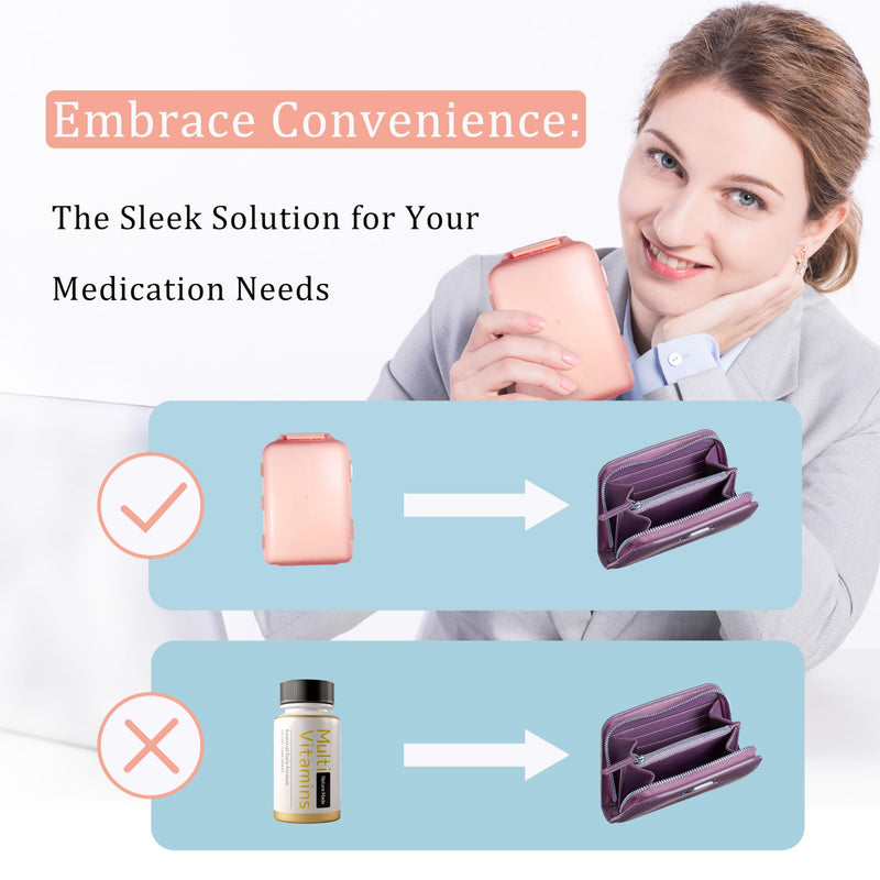 [Australia - AusPower] - Pill Organizer with Medicine Labels 161 Labels Travel Daily Pill Container Mini Medication Organizer Storage Pill Organizer Travel Essentials Pill Case 7 Day Pill Organizer (Blue, 1 Pack) Blue 