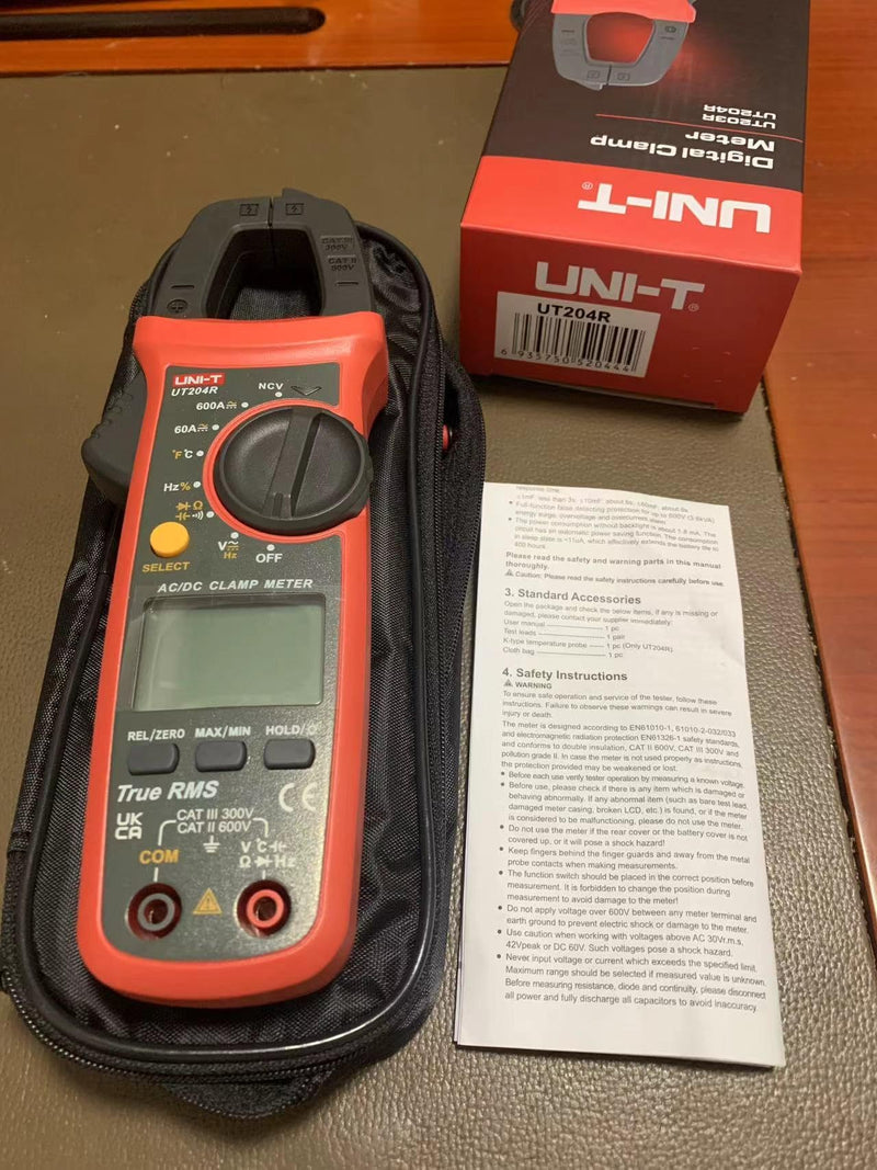 [Australia - AusPower] - UNI-T UT210B Clamp Meter Digital Pliers Ammeter Voltmeter Professional Electrician Tester Multimeter 