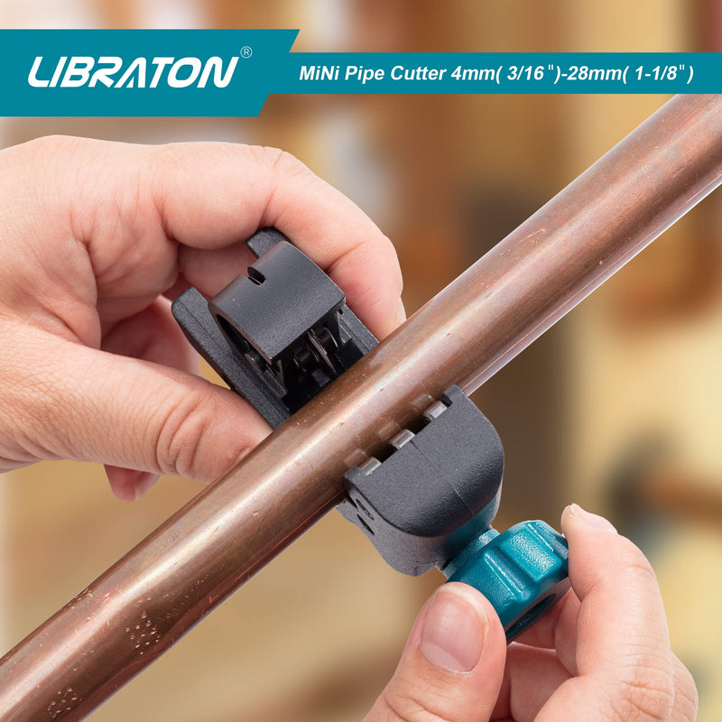 [Australia - AusPower] - Libraton Tubing Cutter 3/16" to 1-1/8", Mini Tube Cutter, Copper Cutter, Heavy Duty Mini Pipe Cutter, Copper Tube Cutter with Deburring Tool for Copper Pipe, Aluminum Pipe, Thin Stainless Steel Pipe 3/16" to 1-1/8" 