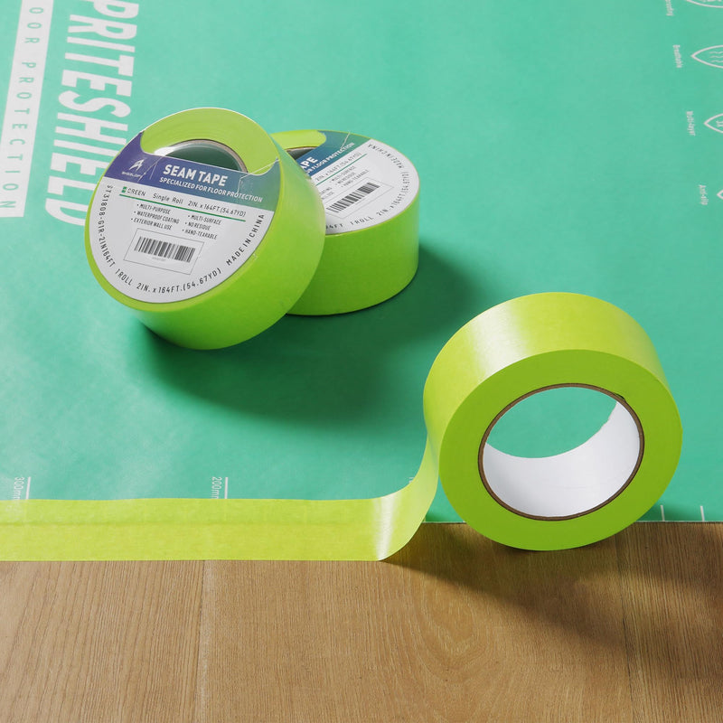 Gen.III Seam Tape Specialized for Floor Protection | Edge Tape | Masking Tape, 90 Day+ (Green, 1 Roll, 2" x164') Green 1 Roll, 2"x164‘