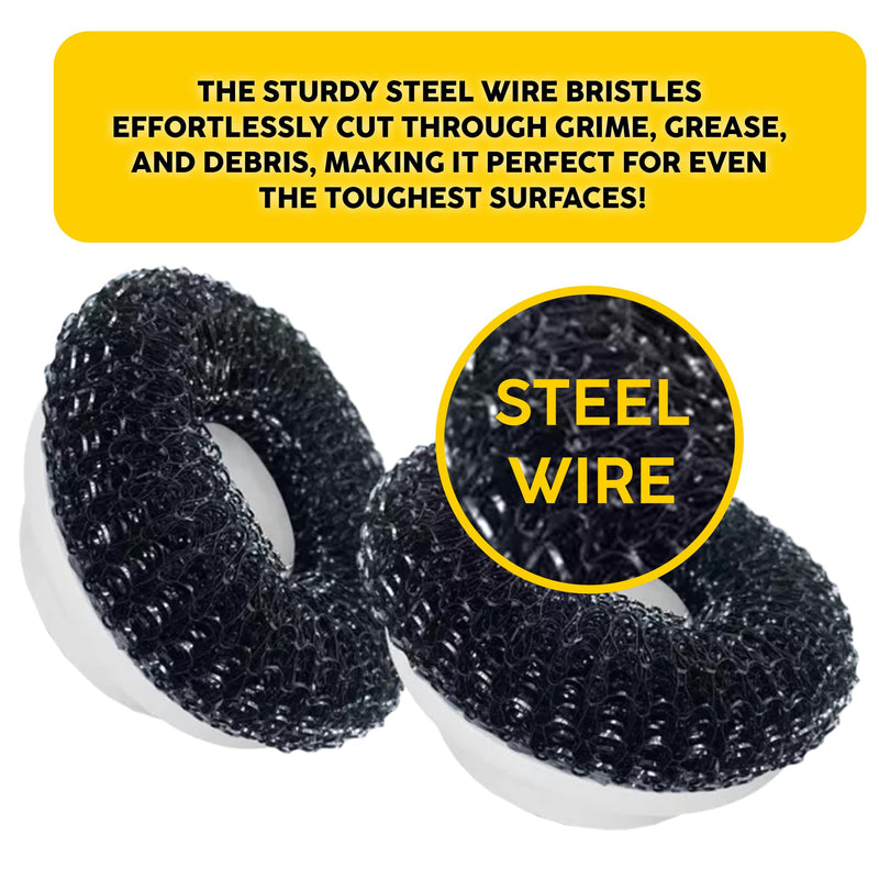 [Australia - AusPower] - Steel Brush Heads (2 Units) for Electric Spin Scrubber | Designed for Heavy-Duty Cleaning Tasks Steel brush heads (2 Units) 