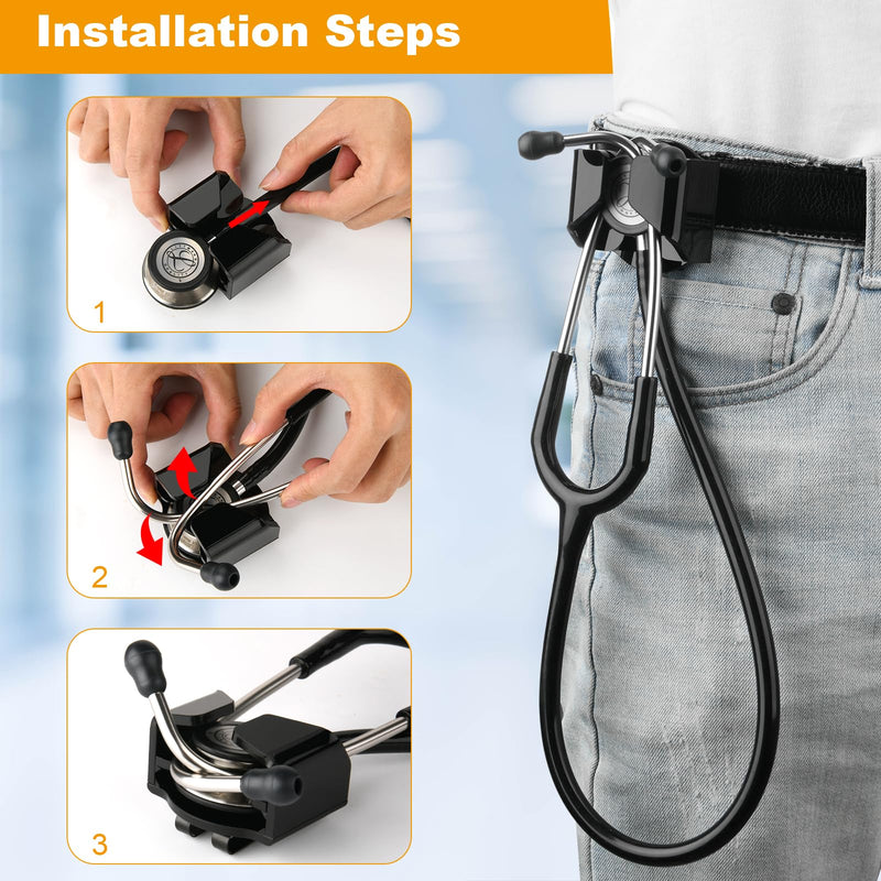 [Australia - AusPower] - Beautyflier Stethoscope Holder Hip Clip Design for Littmann Classic III, Stethoscope Holder Hip Clip for Waist Belt, for Physicians Nurses and Students 