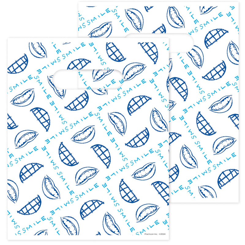 [Australia - AusPower] - Smile Plaid Dental Giveaway Bags, 8" x 10", 100 Pack 8" x 10" 