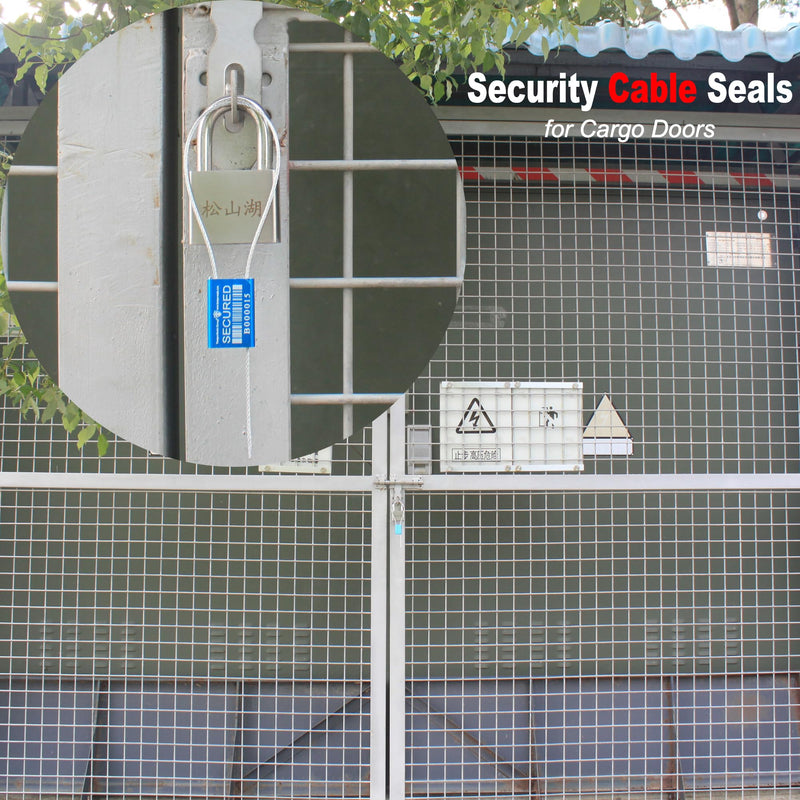 [Australia - AusPower] - TamperSeals Group- 50pcs ISO 17712 and C-TPAT Certified Metal Security Cable Seals for Container, Truck, Trailer, & Cargo Shipping (Blue, ?1.5mm x 10" Steel Wire, Pull-tight, Unique Barcode) 