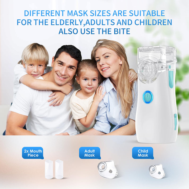 Ultra-Portable Nebulizer Machine, Efficient Mist Inhaler for Adults & Kids, Portable Nebuliser, Perfect for Travel and Home Use.Hailie white