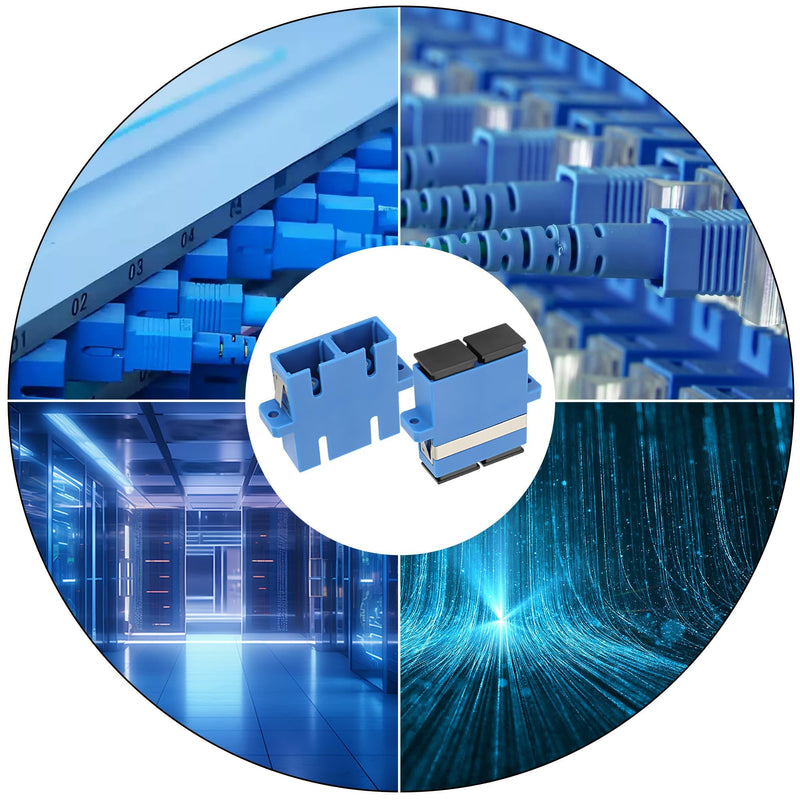 [Australia - AusPower] - XMSJSIY SC-SC Fibre Optic Coupler Adapter SC/UPC Female to Female Duplex Network Internet Converter Connector – 10 Pieces (Duplex) 