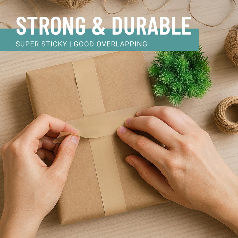 Brown Kraft Paper Packing Tape 1pk 2in x 44 yd – Strong Adhesive, Hand-Tearable, Writable Shipping Tape for Moving Boxes – Ideal for Packing, Mailing, Storage, and Shipping 1-Pack