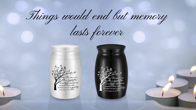 3 Inches Small Urn for Ashes Tree of Life Aluminum Mini Urn for Ashes Cremation Keepsake for Human Ashes Memorial Ashes Holder for Women Men Silver