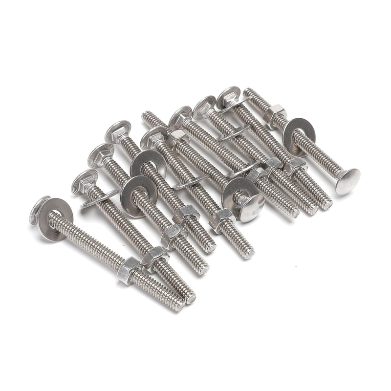 [Australia - AusPower] - (10 Sets) 1/4-20 x 3" Carriage Bolts and Nuts Kit, Round Head Square Neck Screws, Stainless Steel 18-8 (304) 1/4-20 x 3(10 SETS) 