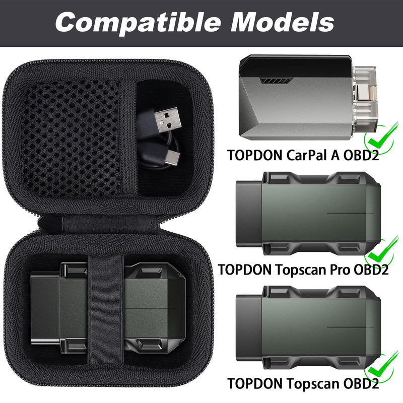 [Australia - AusPower] - khanka Hard Storage Case for TOPDON BT200 Car Battery Tester 24V 12V Load Tester+TOPDON Carpal OBD2/ TopScan OBD2 /TopScan Pro/Scanner Bluetooth 