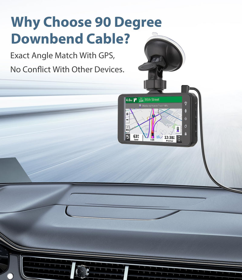 [Australia - AusPower] - Charging Cable for Garmin GPS,(Mini USB 9.8Ft) Shielding 90 Degree Charger Cable Specifically Designed for Garmin GPS Replacement Power Cord Car Charger for Garmin Nuvi,Zumo XT,Drivesmart 65 