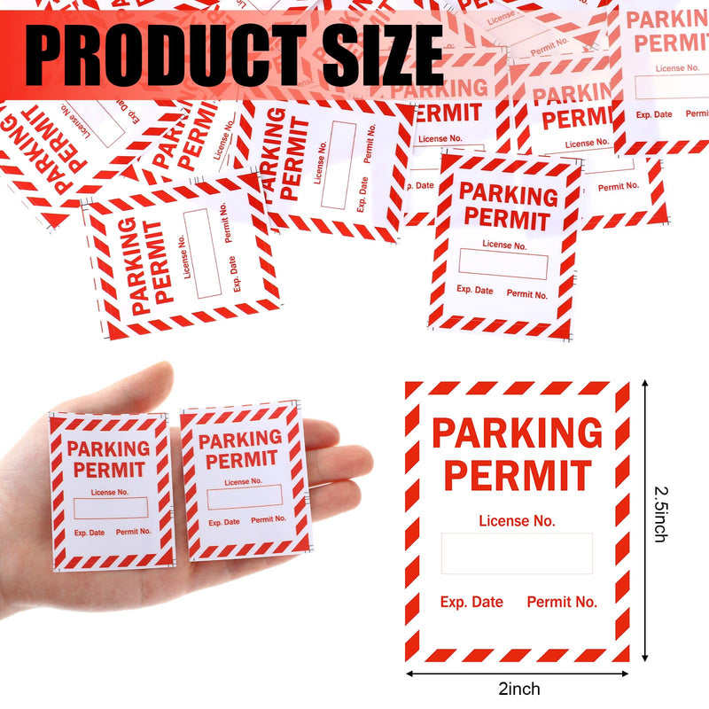 100 Pack Writable Static Cling Parking Decal Parking Car Permit Labels Stickers 2.5" x 2" Numbered 001-100 Clear Labels
