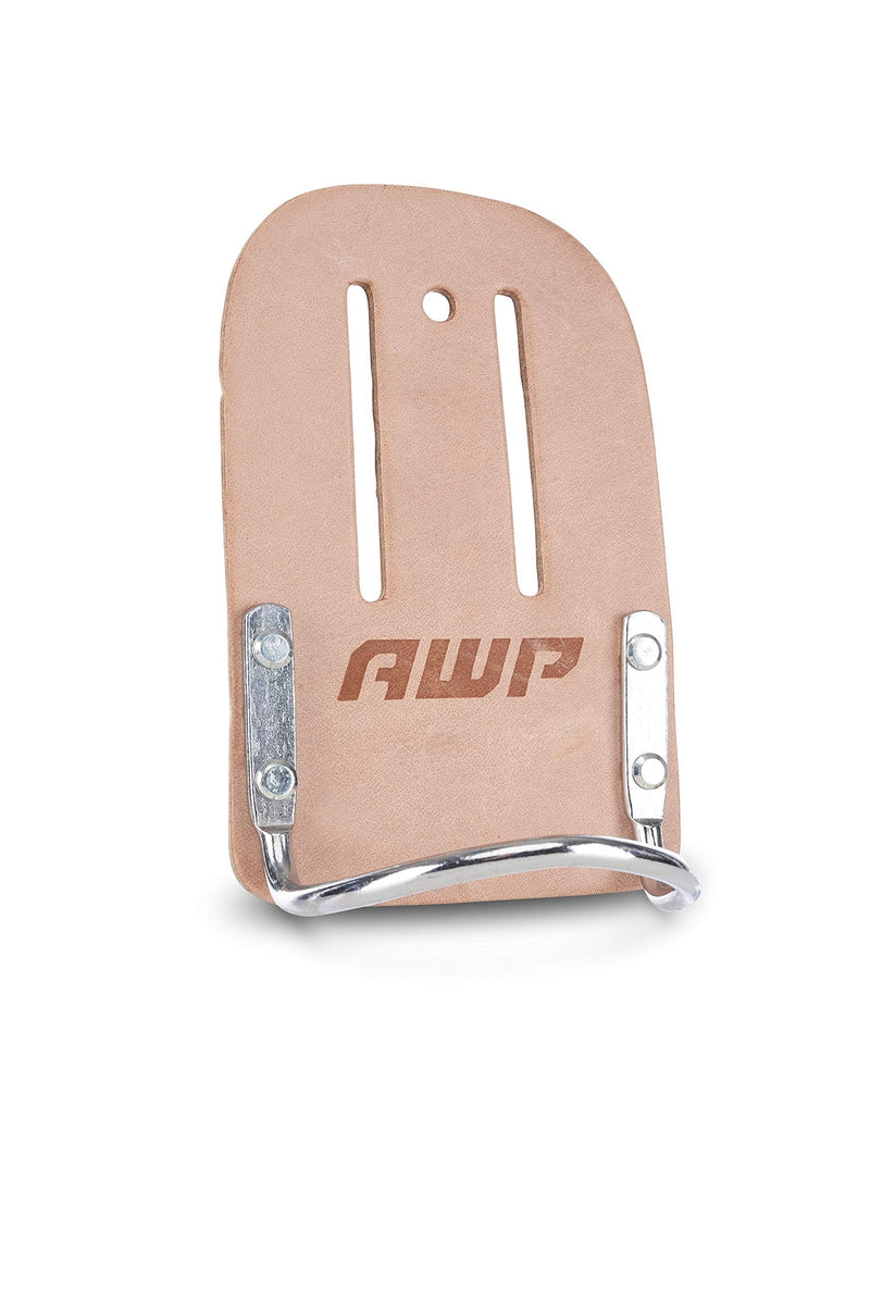 [Australia - AusPower] - AWP Leather Hammer Holder, Crafted from Genuine Saddle Leather, Compatible with Work Belts Up to 2 ½ Inches Wide, Tool Belt Accessory 
