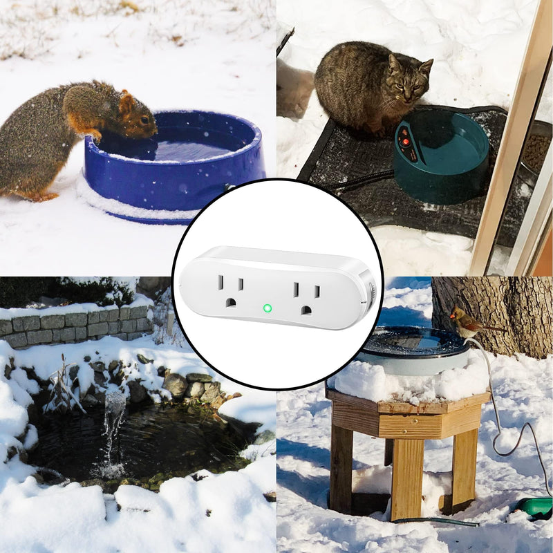 [Australia - AusPower] - Thermostatically Controlled Outlet: (2 PCS)Automatically Turn on Below 32℉, Turn Off Above 47℉ Unnecessary to Turn Off Power Manually in Cold Winter Cube 2 2 PCS 