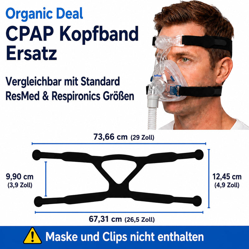 Pack of 2 Universal Cpap Headband - Mask & Clips Not Included | Universal mask strap for CPAP therapy for sleep apnea - soft neoprene material, no chin strap sleep apnea - headband 2 pieces (pack of 2)
