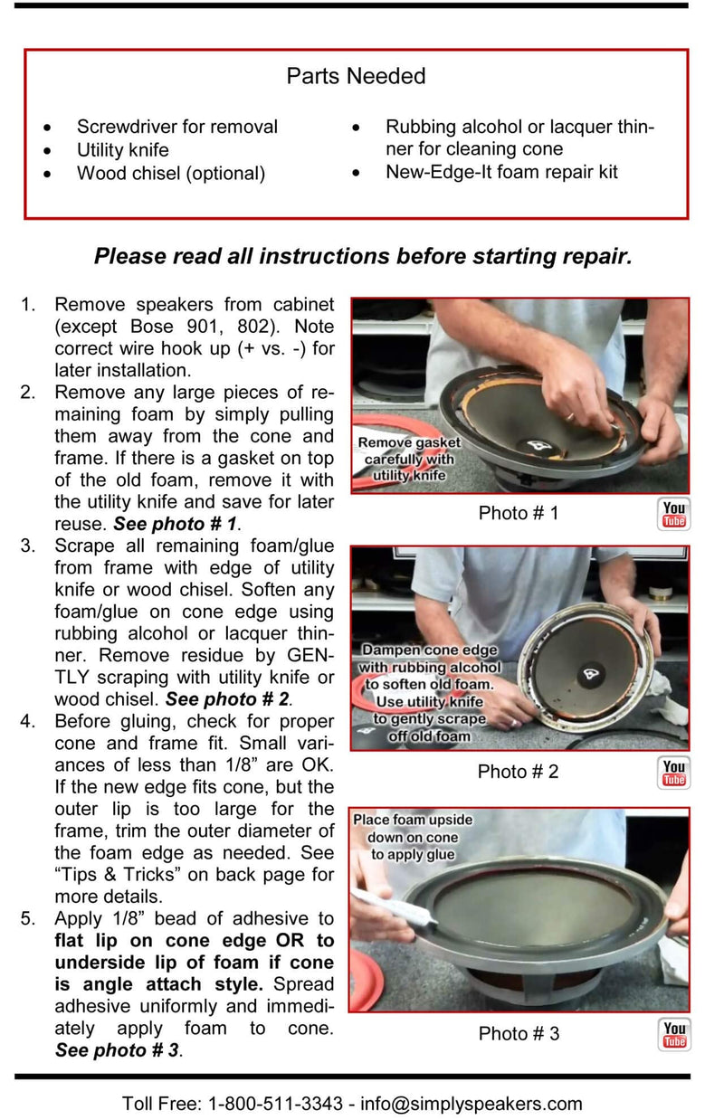 [Australia - AusPower] - 8" Foam Speaker Repair Kit Compatible with 2000-2011 Toyota Avalon, JBL 86160-AC180, 2004-2008 Solara, Tundra, Lexus, Others, FSK-8M-Toyota (Single) 