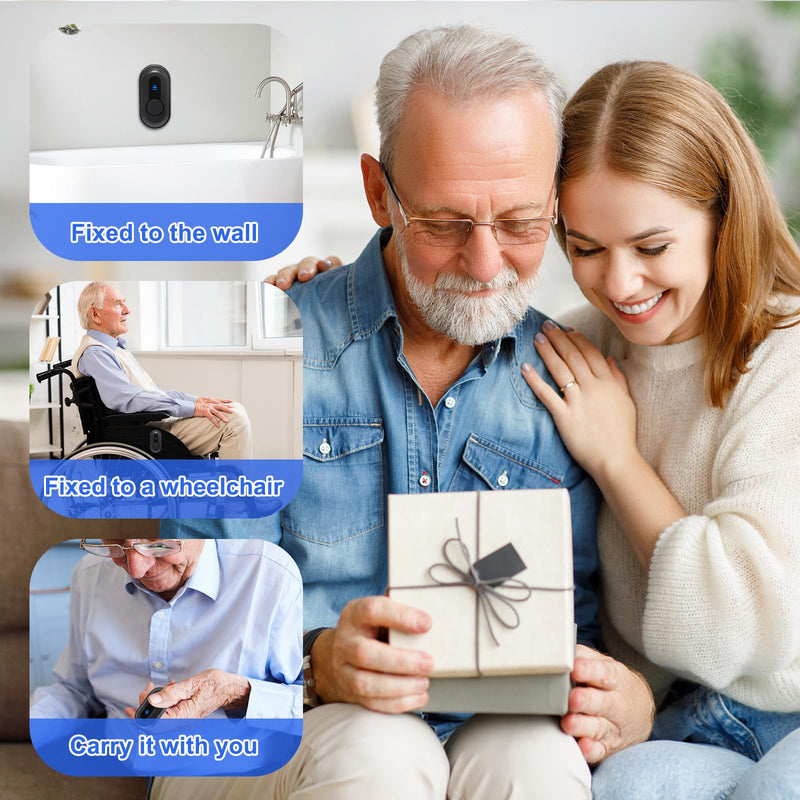 [Australia - AusPower] - Wireless Caregiver Pager Call Button Nurse Call System 500Ft Range with LED Number Display for Elderly/Patient/Disabled at Home/Hospital/Clinic(6 Waterproof Call Button & 1 Receiver) 6 call button + 1 receiver 