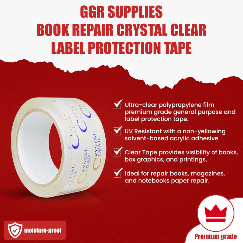 GGR Supplies T.R.U. LP-20CC Book Repair Crystal Clear Label Protection Tape: 1 in. x 72 yds. (Pack of 1) 1 in. x 72 yds (Pack of 1)