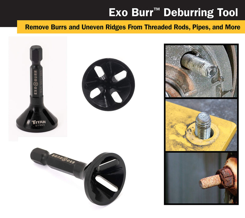 [Australia - AusPower] - Titan 51951 EXO Burr External Deburrer and Chamfering Tool for 7/64 to 7/16-Inch (4-12mm) Threads 