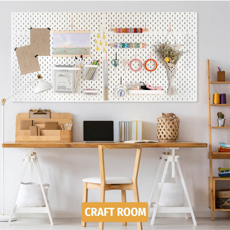 [Australia - AusPower] - Pegboard Hooks ONLY for IKEA Skadis Pegboard, White, Pegboard Accessories, Compatible with IKEA SKADIS Pegboard, 16 Pack White S Hook 