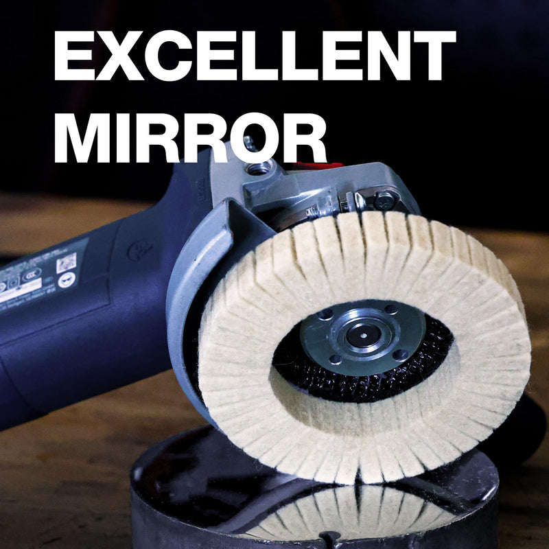 [Australia - AusPower] - ABARPRO 4.5" x 7/8" Vertical Wool Polishing Disc for Angle Grinder, Wool Buffing Wheel Pad for Polishing Rough Surface to a Mirror Finish, for Metal Aluminum Marble Wood, 5 Pack 5pack-Vertical Wool Polishing Disc 